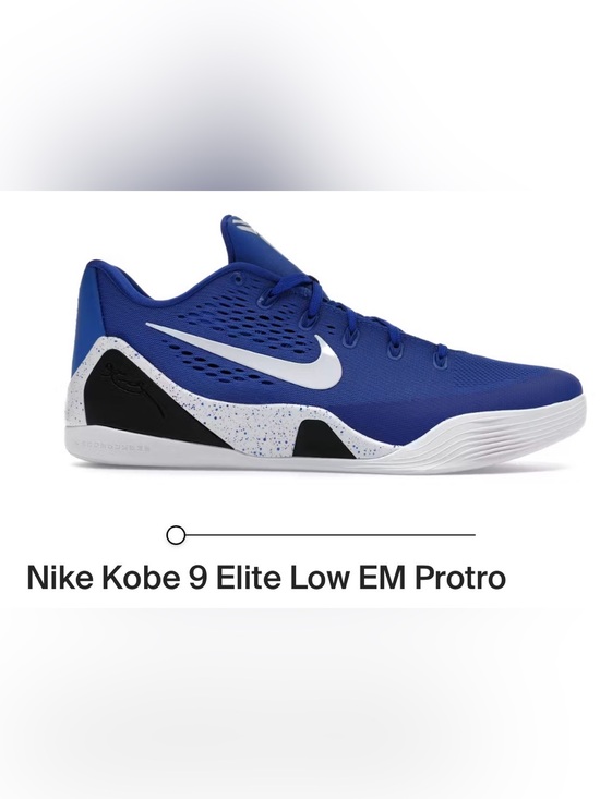 Nike Other - Nike Game Royal and White Kobe IX Elite Low Protro Shoes